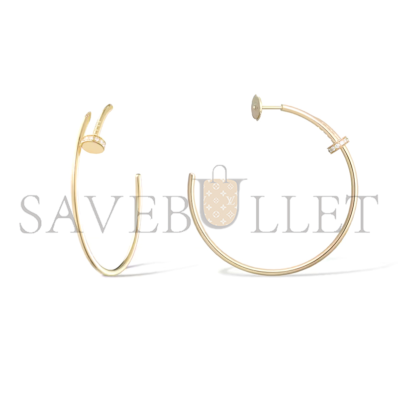 CARTIER JUSTE UN CLOU HOOP EARRINGS, LARGE MODEL, DIAMONDS B8301225 CARTIER JUSTE UN CLOU HOOP EARRINGS, LARGE MODEL, DIAMONDS B8301225